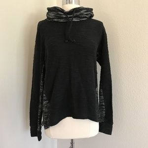 Hollister Black Grey Cowl Thumbhole Sweater M